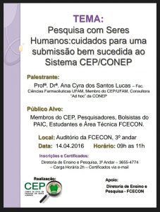 Imagem da notícia - Comitê de Ética em Pesquisa em Seres Humanos promove palestra na FCecon no próximo dia 14